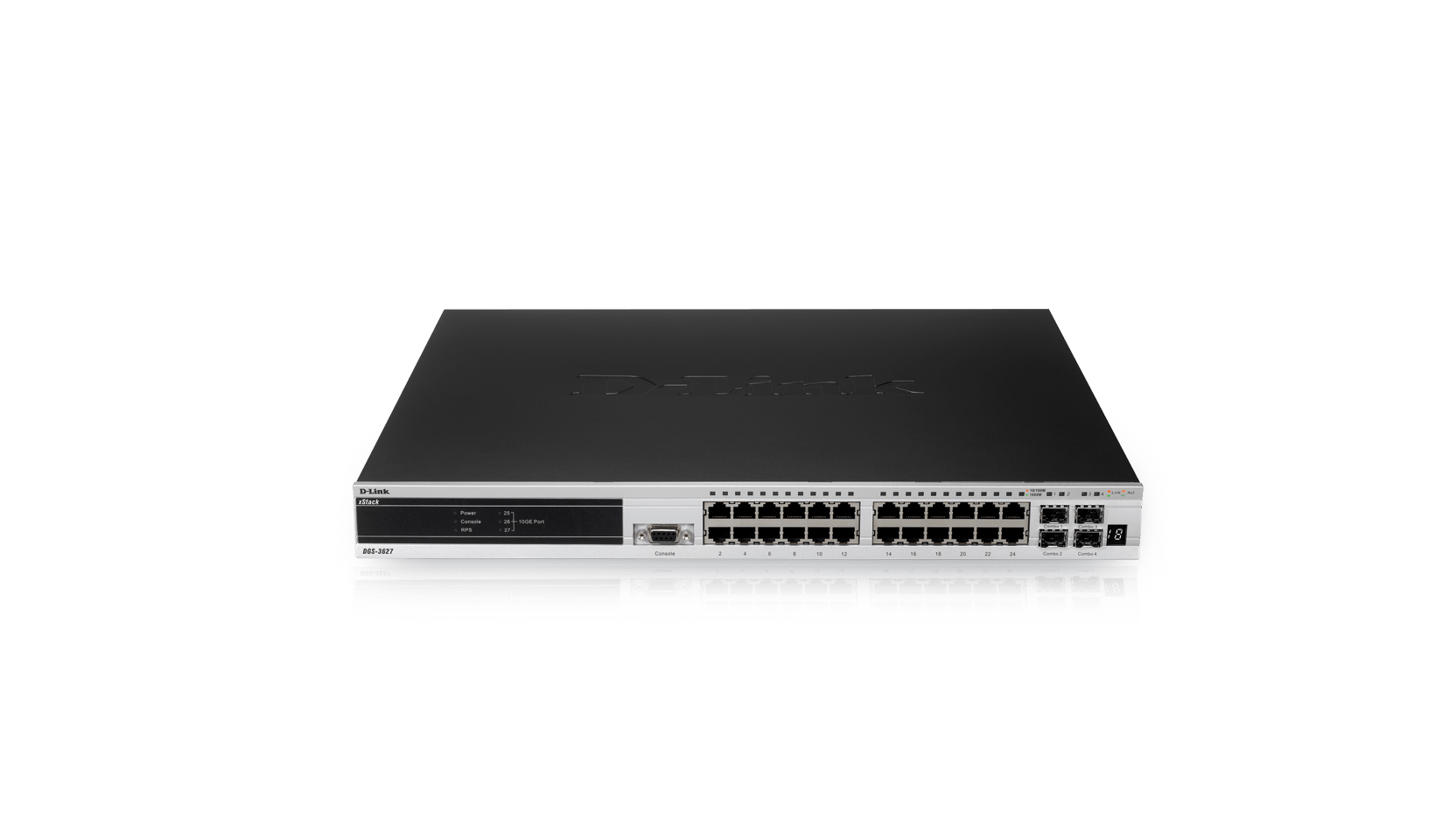 24-Port xStack L3 SFP Stackable Managed Switch with Optional 10 Gigabit Uplinks DGS-3627G