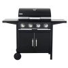500 LP 3 Burner Black Cast Grill W/ No Side Burner-CQ-T9656