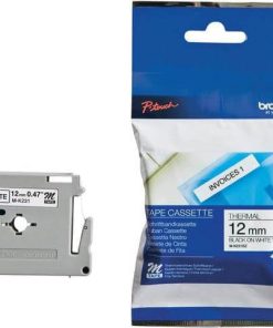 Brother M-K231 12mm Black on White Tape
