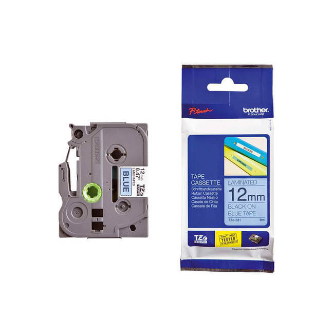 Brother TZe-531 12m -Black on Blue Labelling Tape