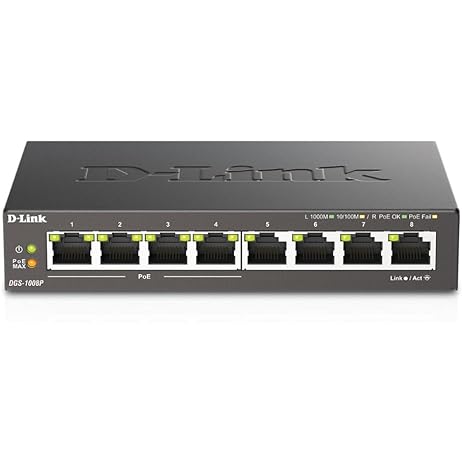 D-Link DGS-1100-08PV2 network switch Managed L2/L3 Gigabit Ethernet (10/100/1000) Power over Ethernet (PoE) Black
