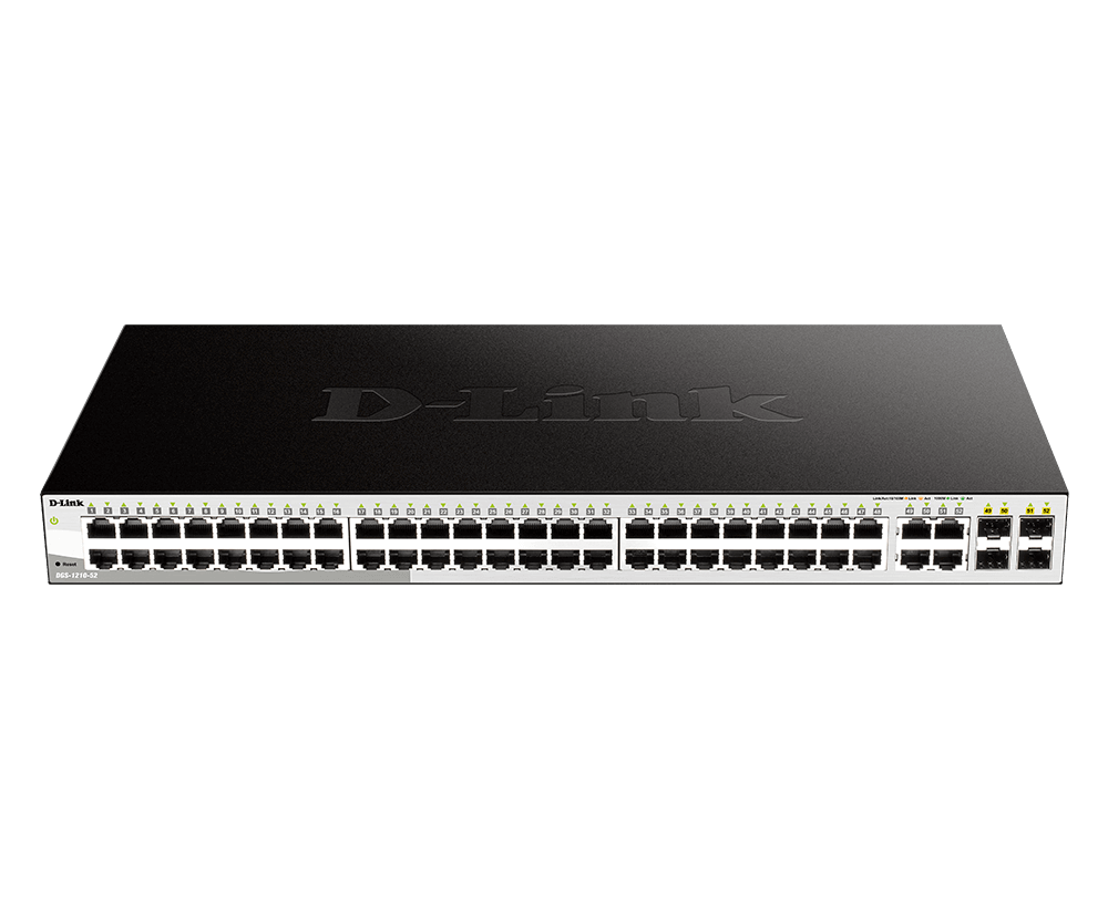 D-Link Systems 52-Port Gigabit Web Smart Switch including 4 Gigabit SFP Ports (DGS-1210-52)