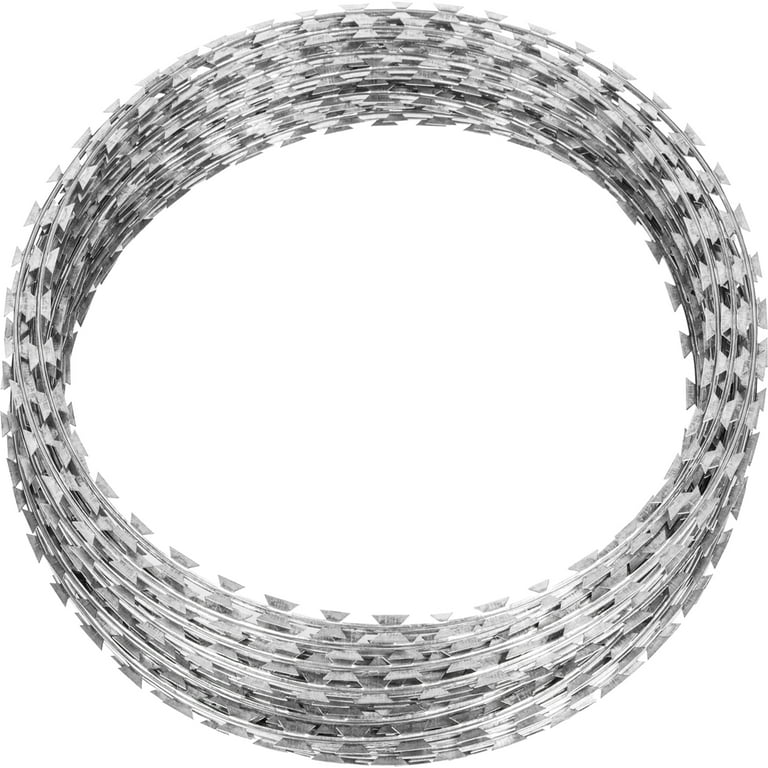 Double Galvanized Silver Razor Wire 450MM 8M