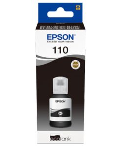 EPSON 110 EcoTank Pigment black ink bottle – 120ml (C13T03P14A)