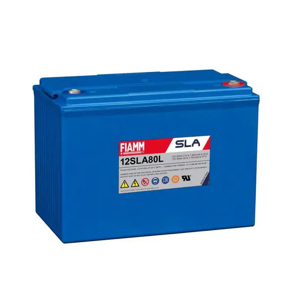 FIAMM 12V 80Ah Very Long-Life Top Terminal VRLA Battery (12SLA80L)