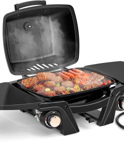 Portable Outdoor Table Top BBQ with Cast Iron Plate
