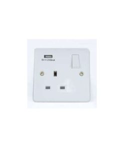 Powermax 13A 1gang Socket Metallic