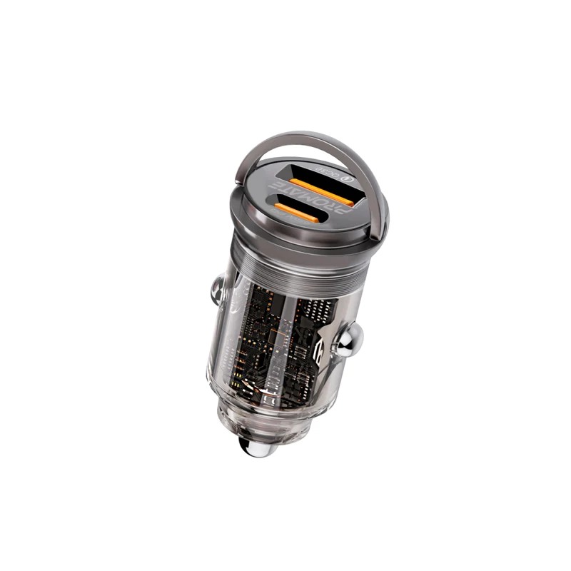Promate 65W RapidCharge Transparent Mini Car Charger – TransDrive-65W