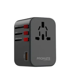 Promate GaNFast Travel Adapter with 65W Power Delivery Dual USB-C (TripMate-GaN65)