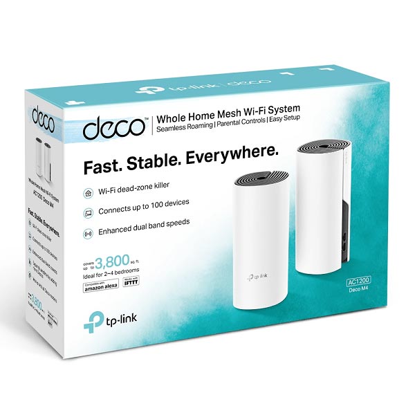 TP-LINK Deco M4 – AC1200 Whole Home Mesh Wi-Fi System (2-Pack) -TL-DECO M4-2