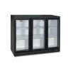Three sliding door black back bar cooler 320L GN-320HS under counter bottle cooler