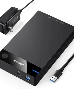 UGREEN US222 USB 3.0 3.5""/2.5"" Hard Drive Enclosure with UK Power Adapter SSD Disk HDD Box Case HD 3.5 HDD Case - UG-50424