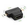 UGREEN Micro HDMI Male + Mini HDMI Male to HDMI Female Adapter - HD129