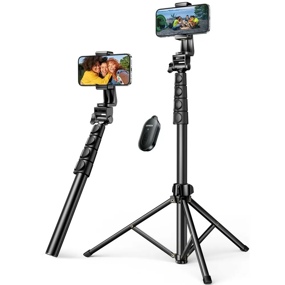 UGREEN Selfie Stick Tripod with Bluetooth Remote Control – 1.8m – Black (LP680)