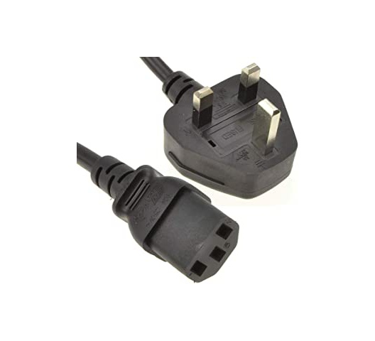 UK 3 Prong AC Power Cord Cable for any Desktop or Printer(UK Power Cord) cable length